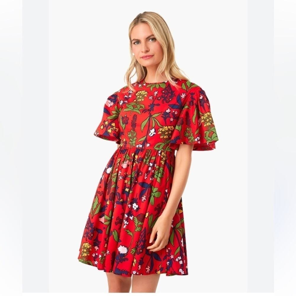 Kate Spade Dress Botanical Garden Greenwich
Floral Red Flouncy size 6 engine red